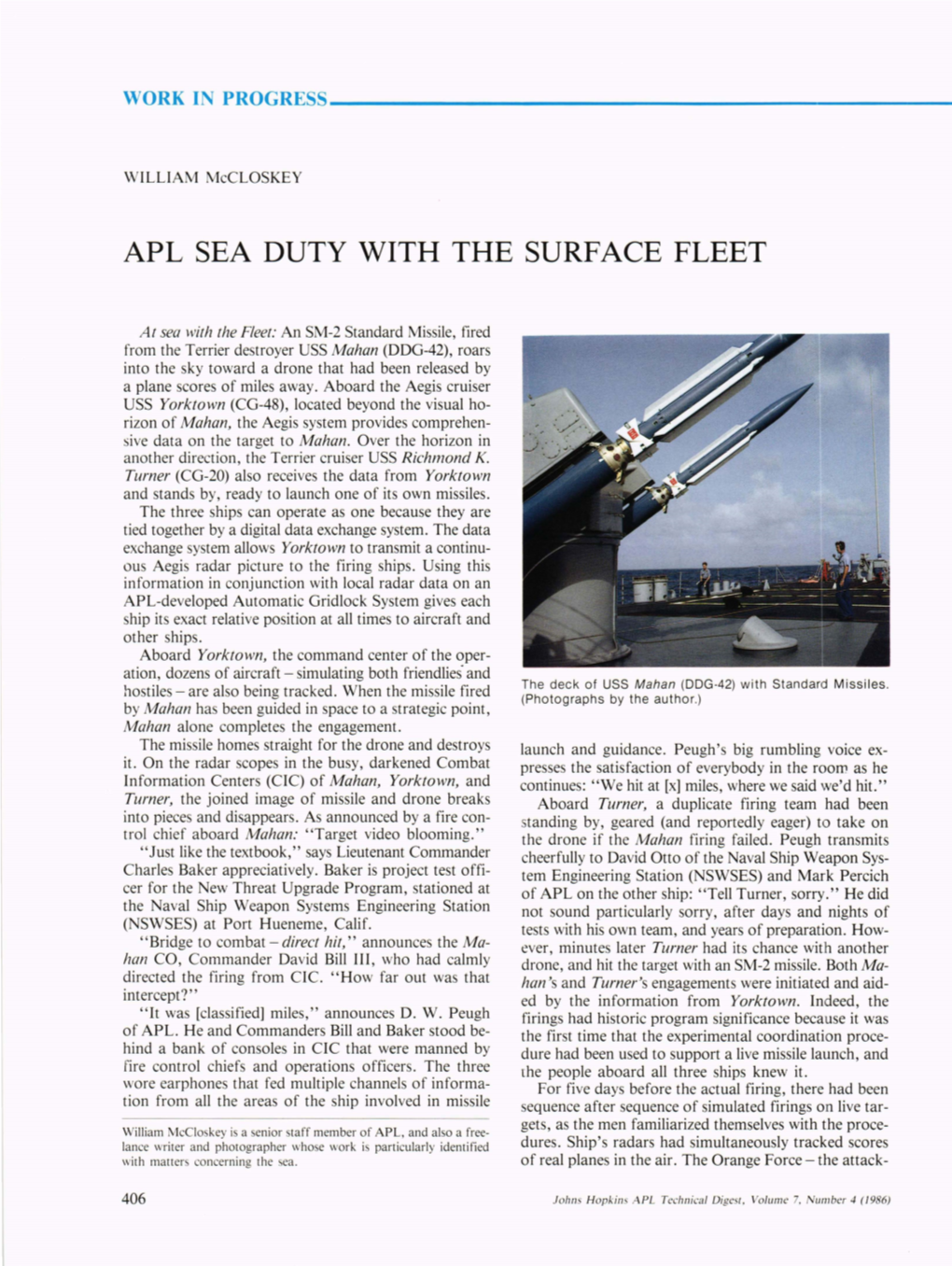 Apl Sea Duty with the Surface Fleet