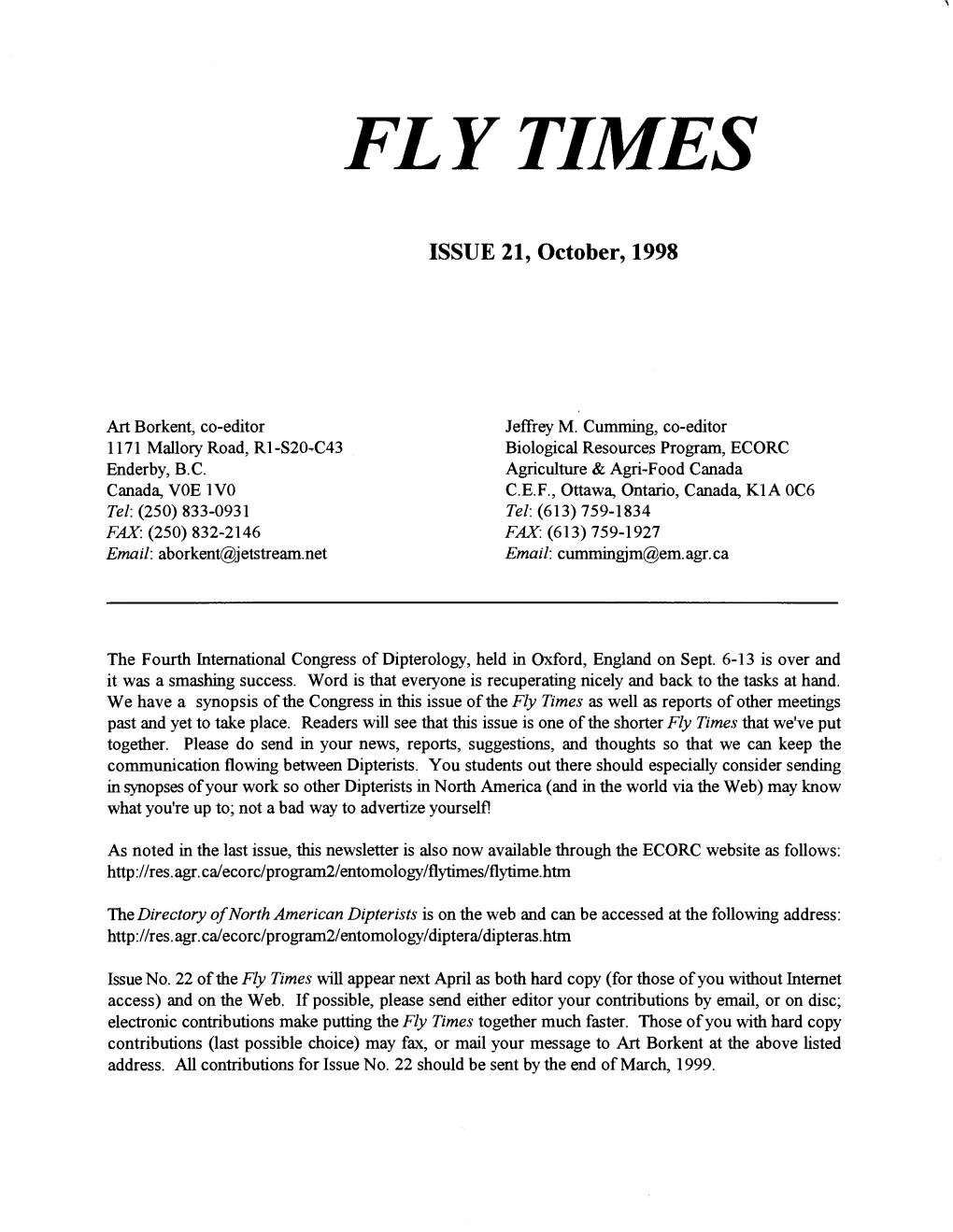 Fly Times Issue 21, October 1998