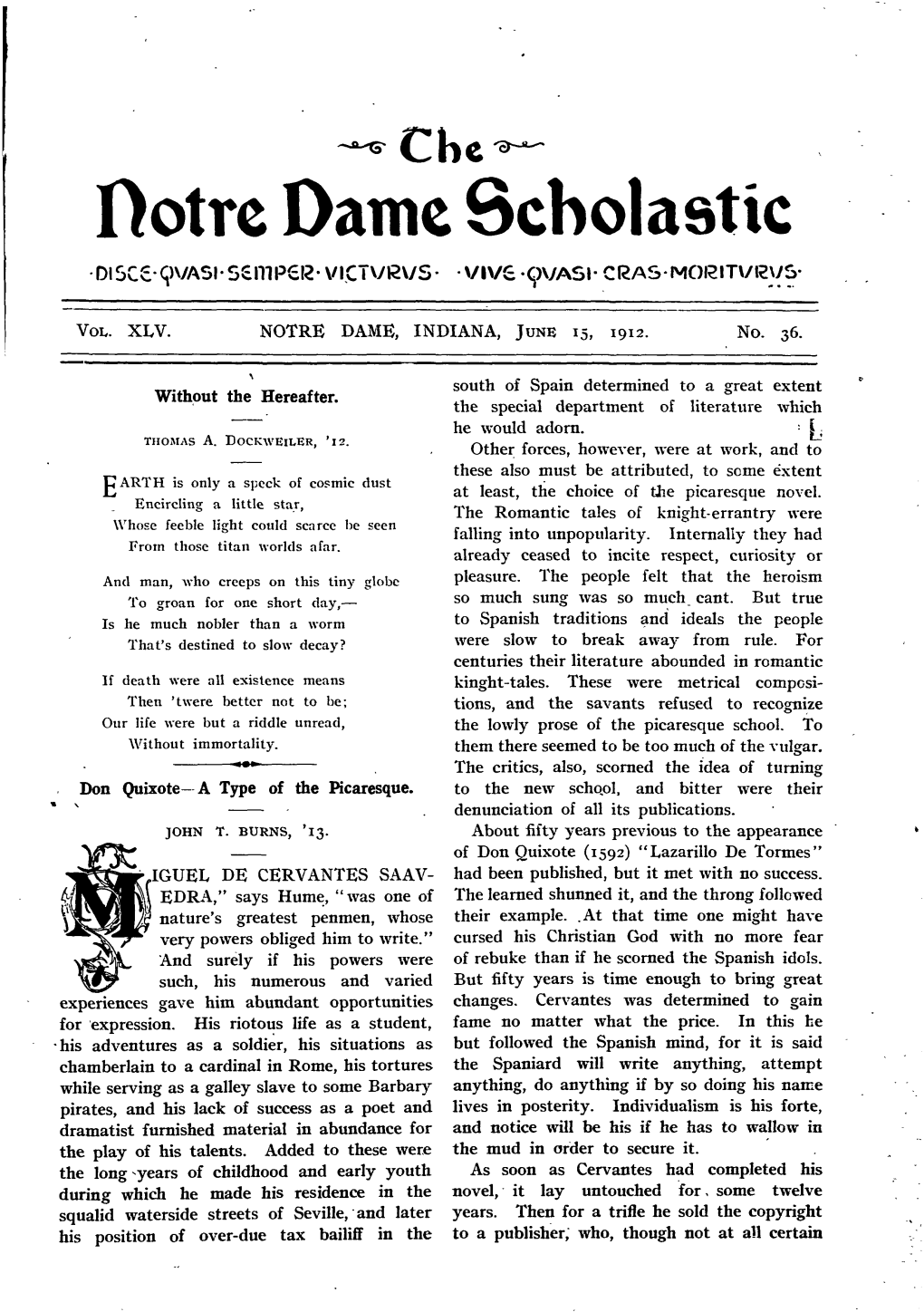 Notre Dame Scholastic, Vol. 45, No. 36