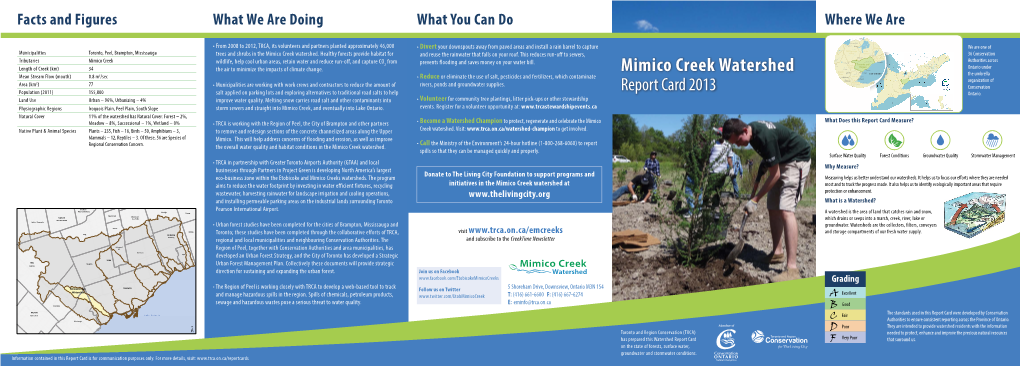 Mimico Creek Watershed Report Card 2013