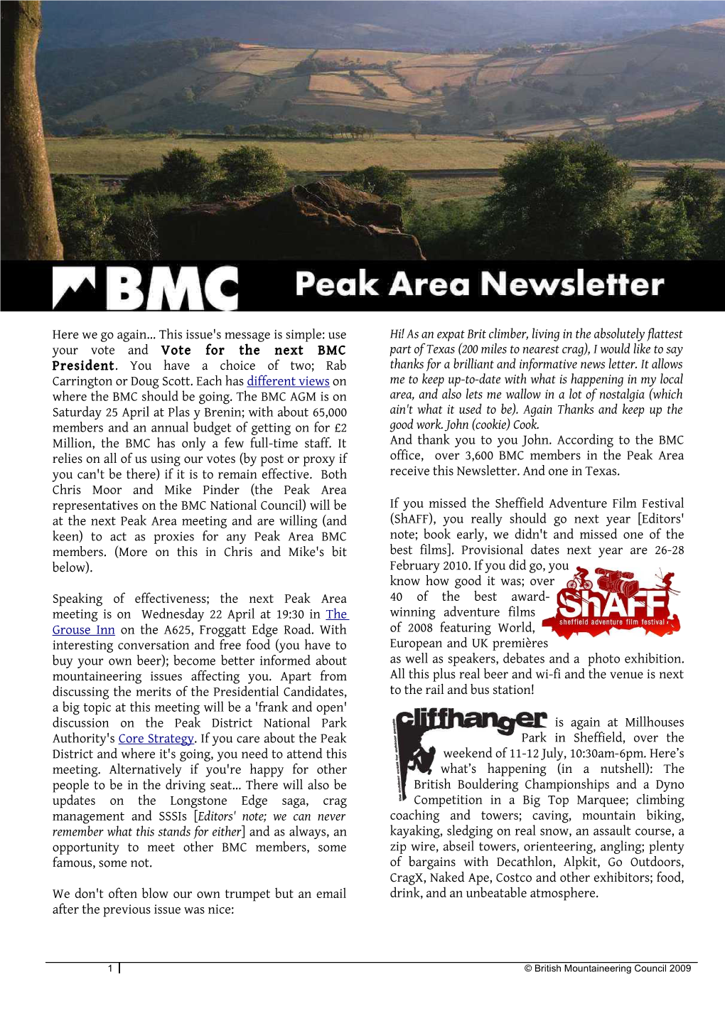 Beak Area Newsletter
