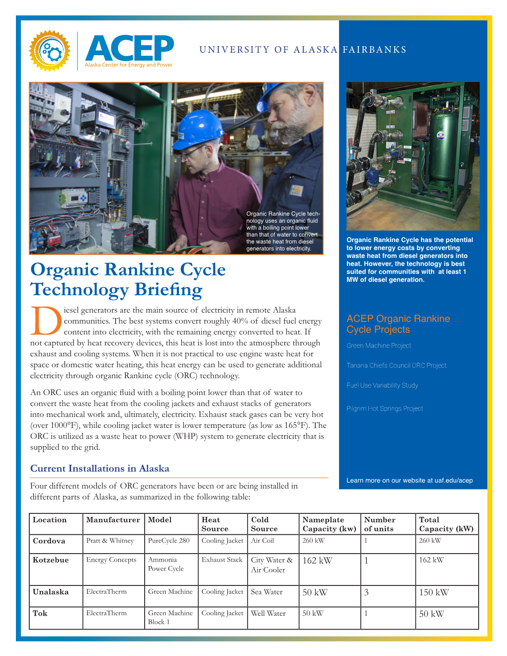 Organic Rankine Cycle