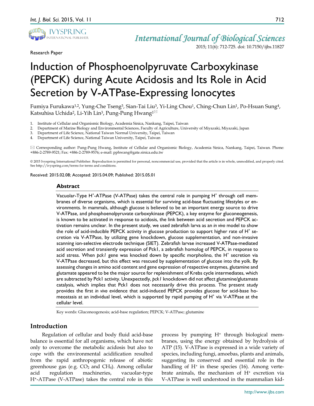 Induction of Phosphoenolpyruvate Carboxykinase (PEPCK) During