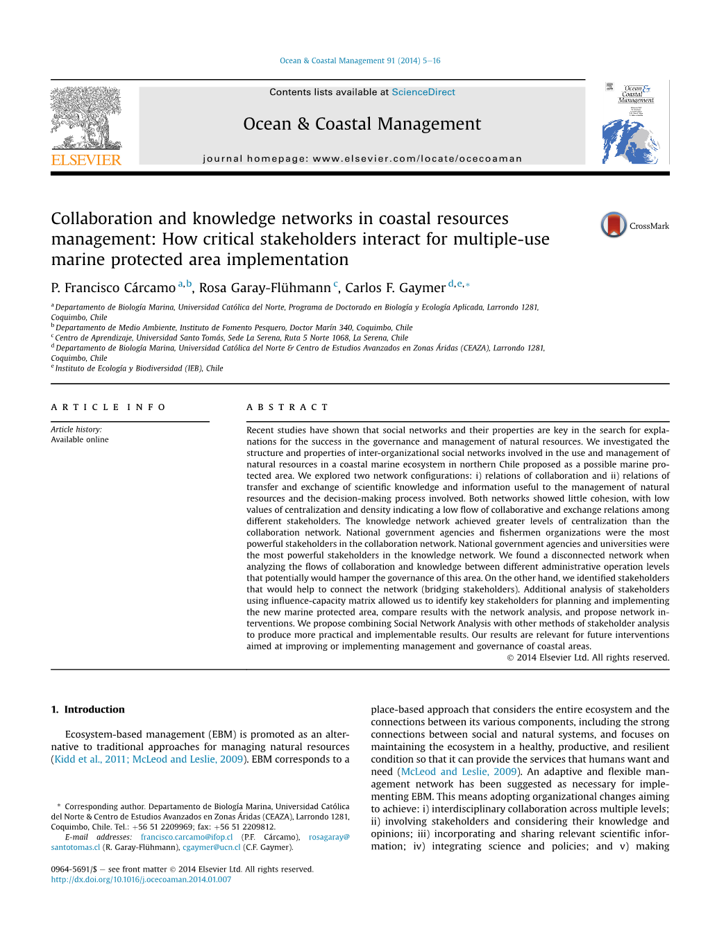 How Critical Stakeholders Interact for Multiple-Use Marine Protected Area Implementation