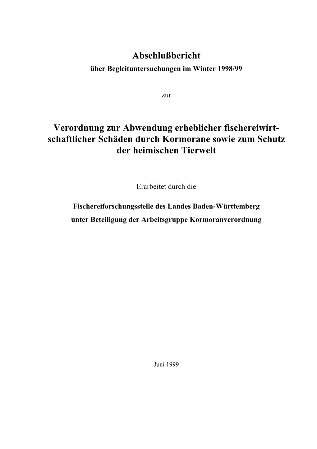 Abschlußbericht Verordnung Zur Abwendung Erheblicher