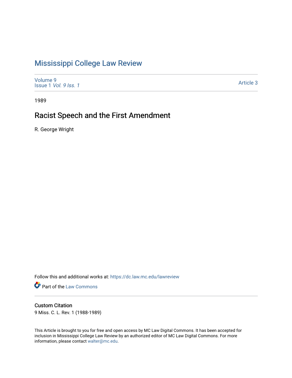 Racist Speech and the First Amendment