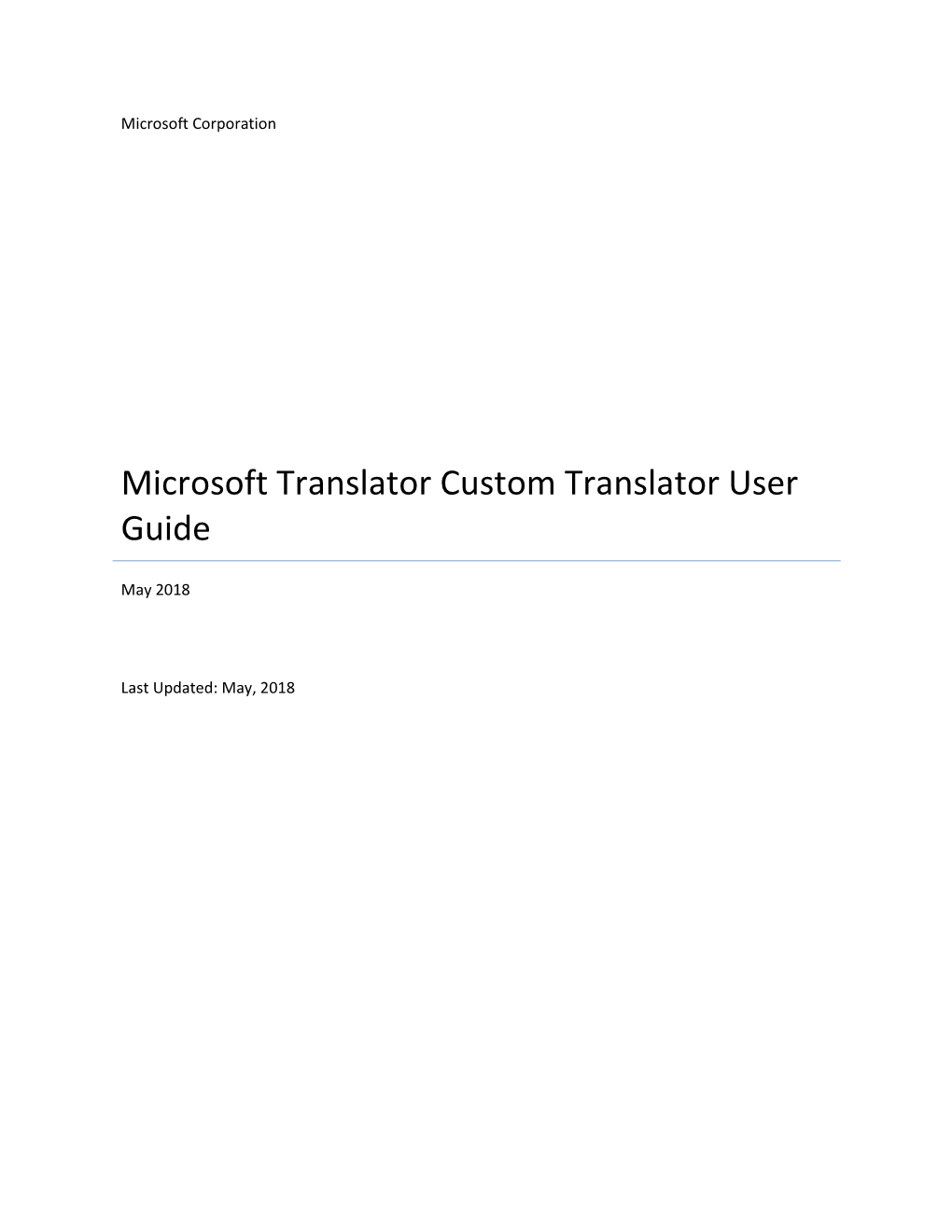 Microsoft Translator Custom Translator User Guide
