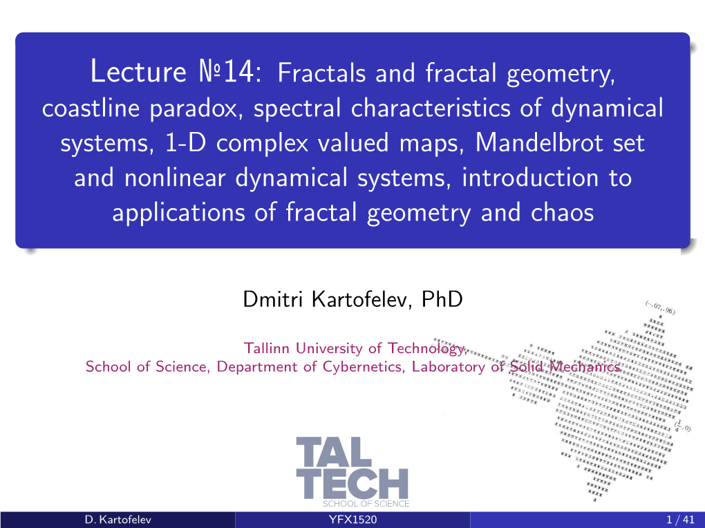 Fractals and Fractal Geometry, Coastline Paradox, Spectral