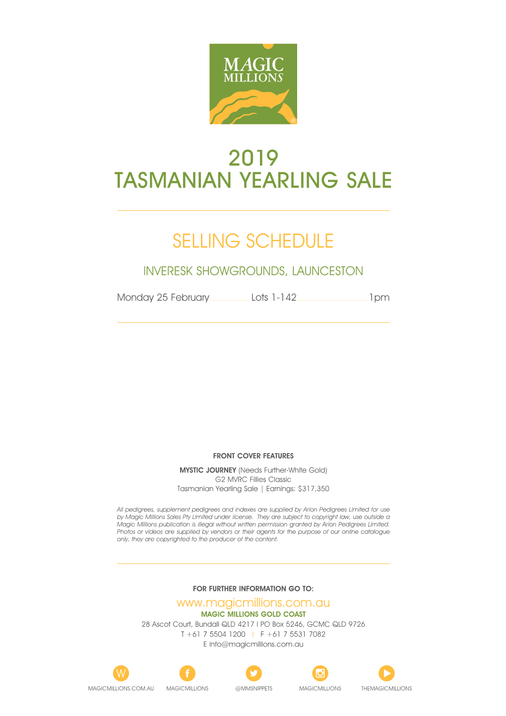 2019 Tasmanian Yearling Sale