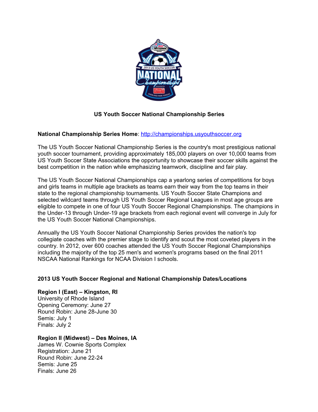 US Youth Soccer National Championship Series