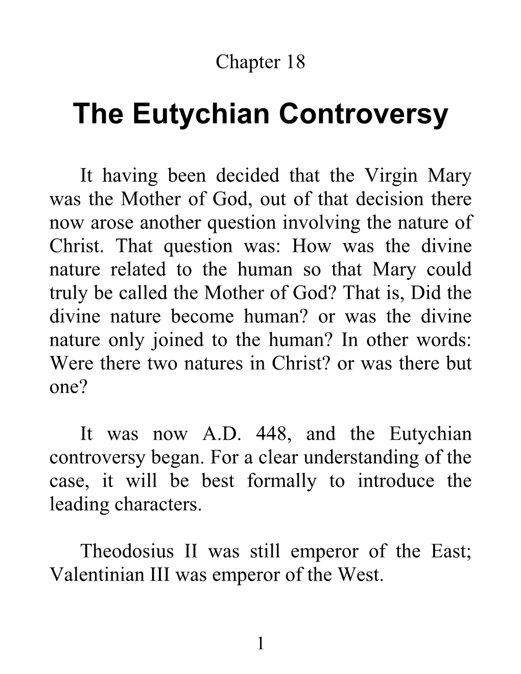 The Eutychian Controversy