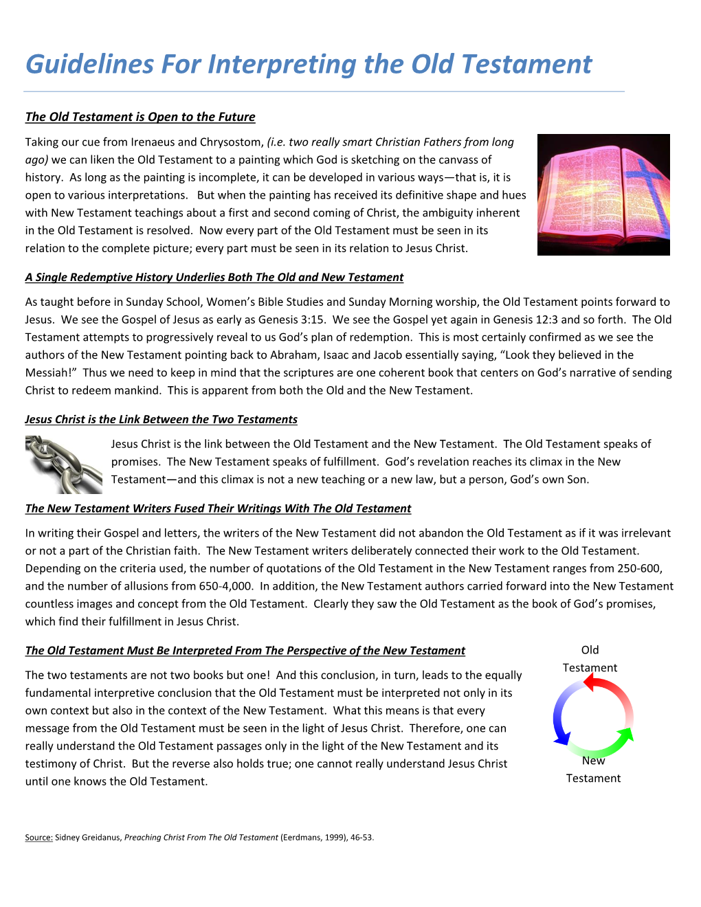 Guidelines for Interpreting the Old Testament