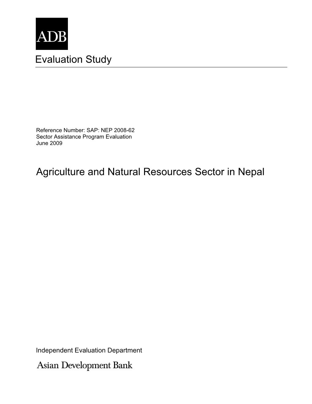 Agriculture and Natural Resources Sector in Nepal