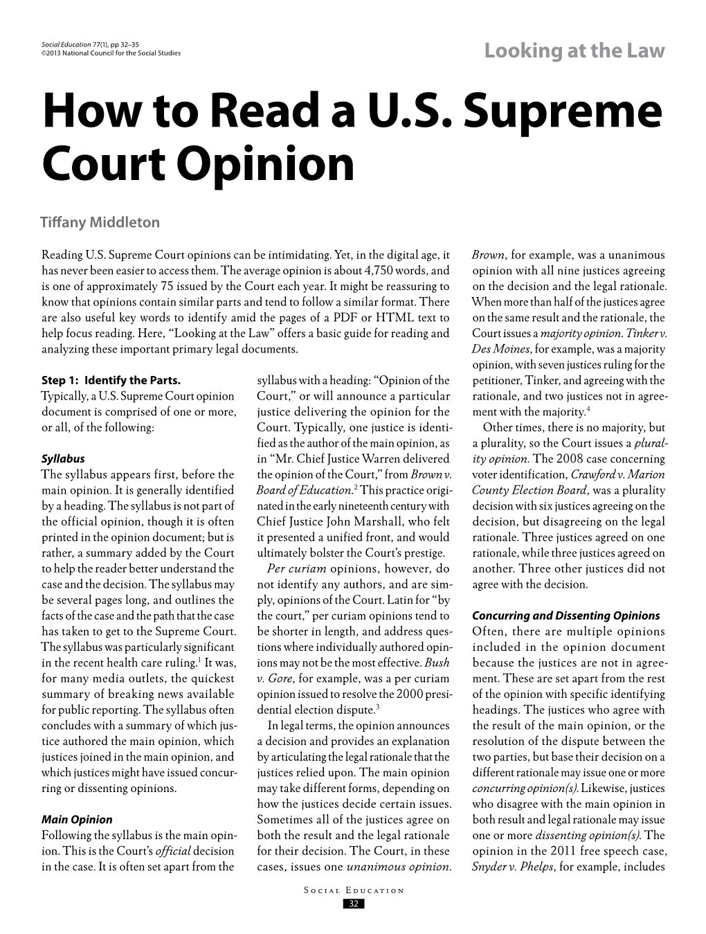How to Read a U.S. Supreme Court Opinion