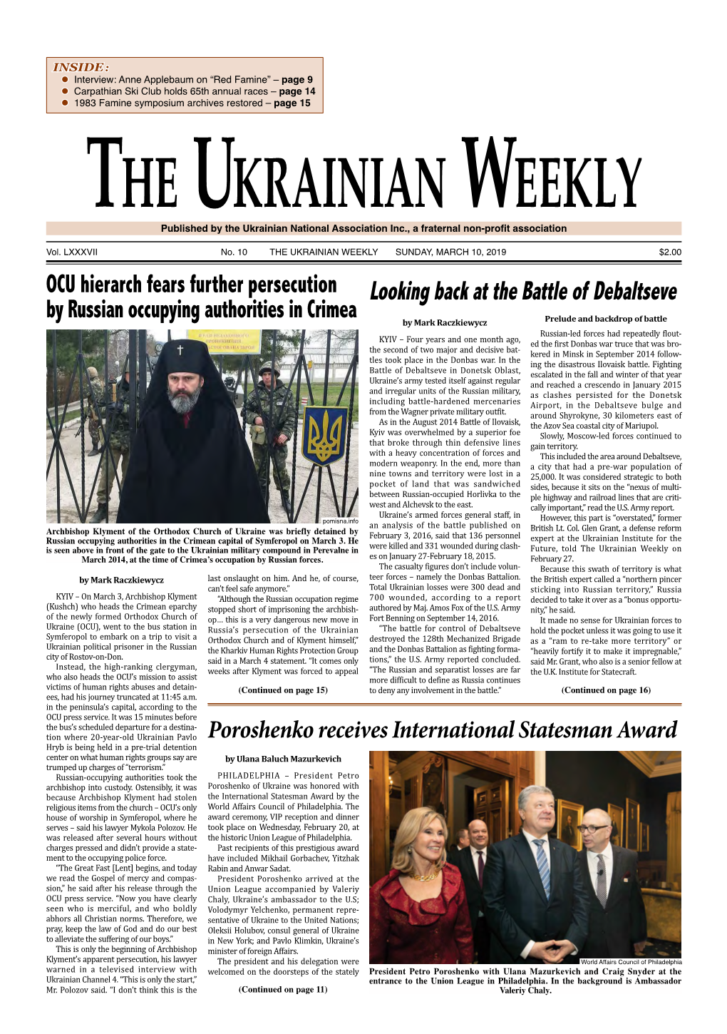 The Ukrainian Weekly, 2019