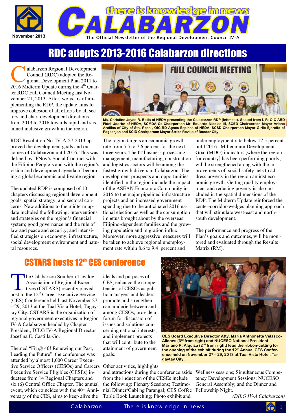 4TH Quarter 2013 RDC Newsletter