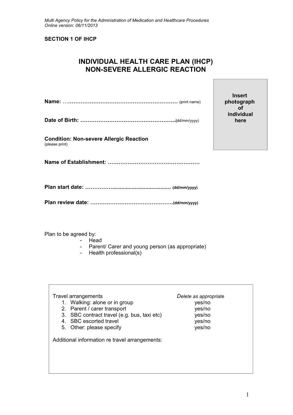 Section 1 of Ihcp