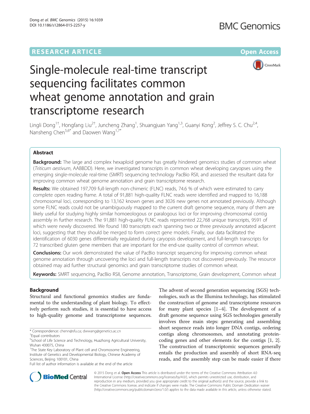 Single-Molecule Real-Time Transcript Sequencing Facilitates Common