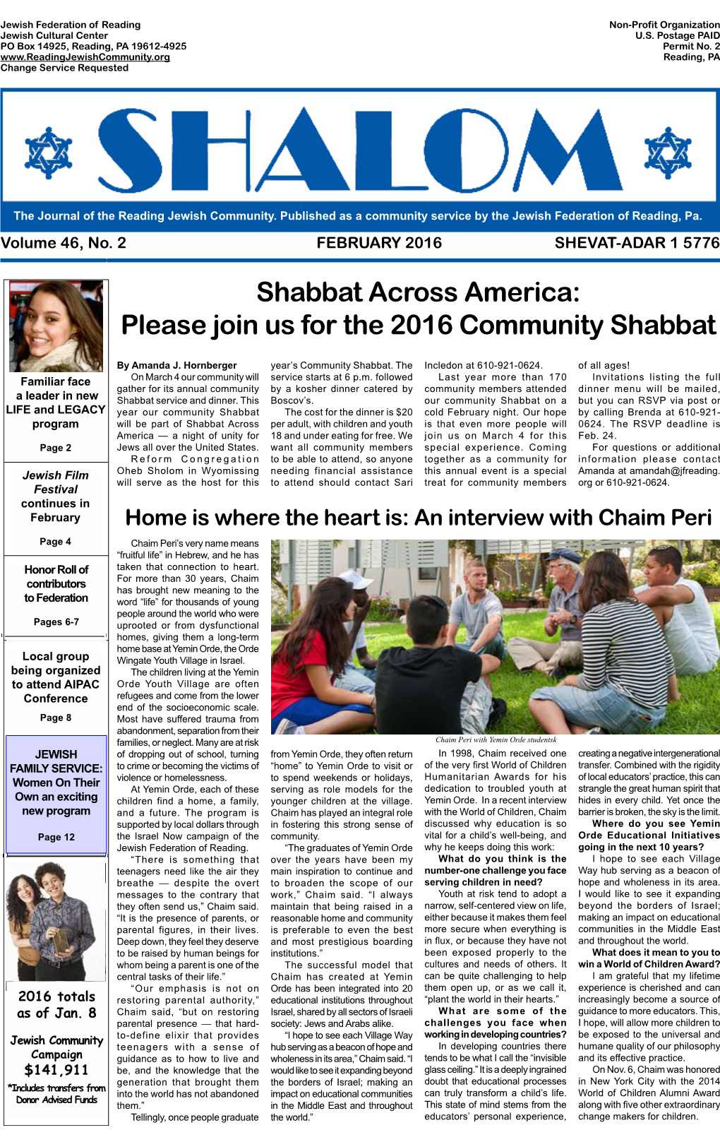 Shabbat Across America: Please Join Us for the 2016 Community Shabbat