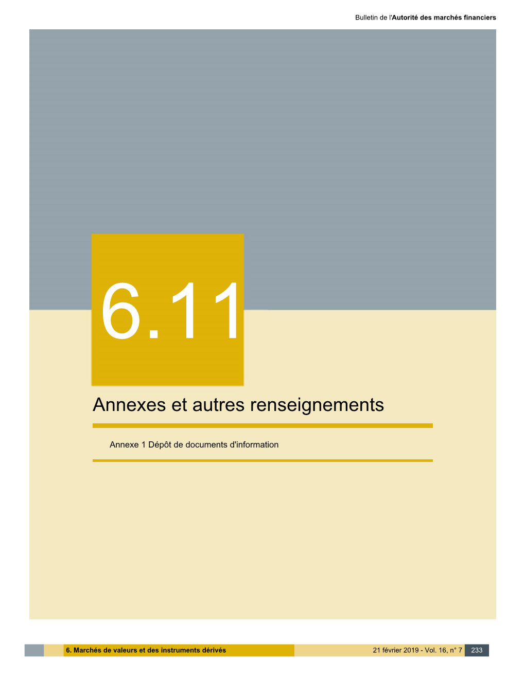 Annexes Et Autres Renseignements