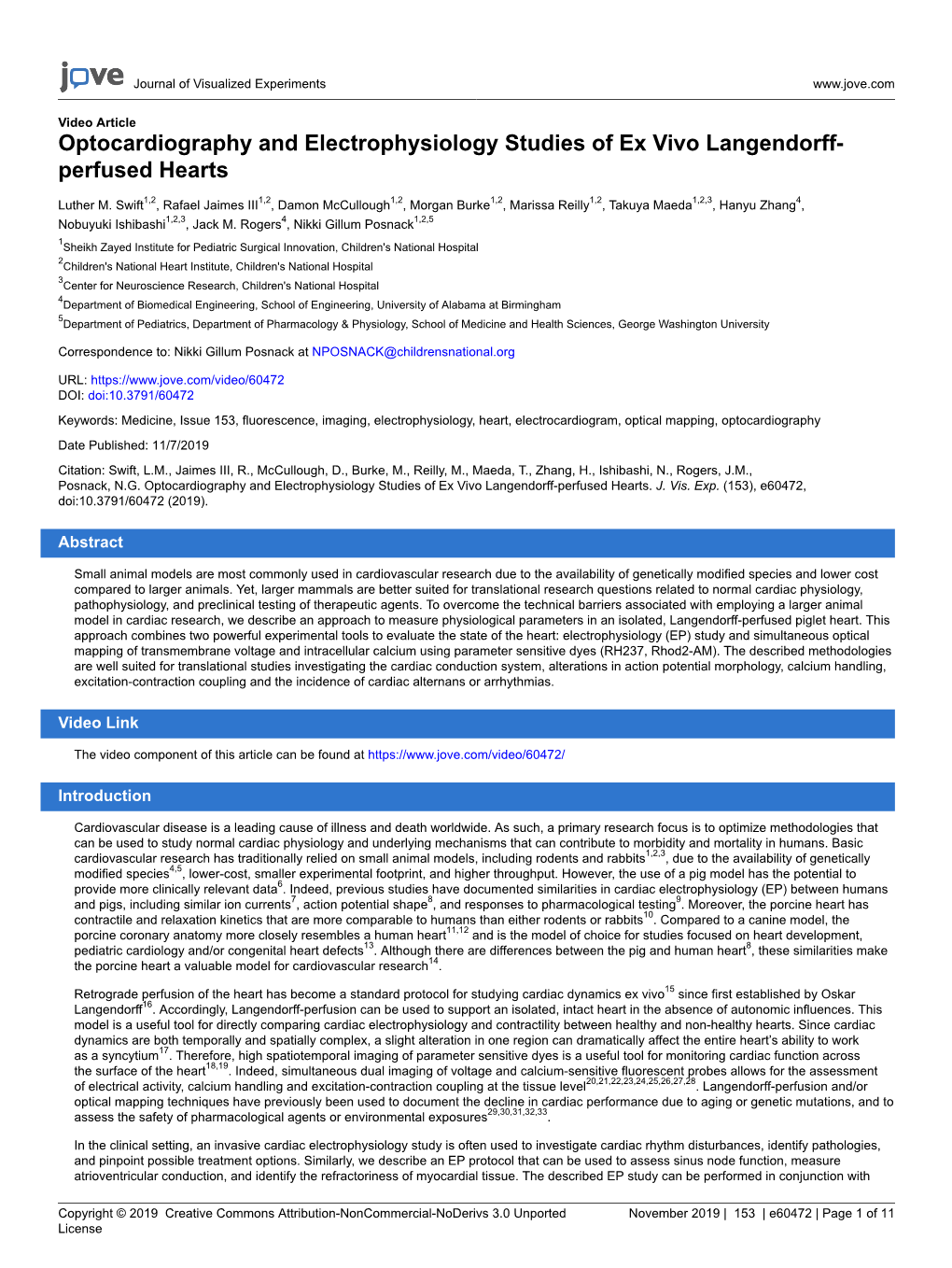 Optocardiography and Electrophysiology Studies of Ex Vivo Langendorff- Perfused Hearts