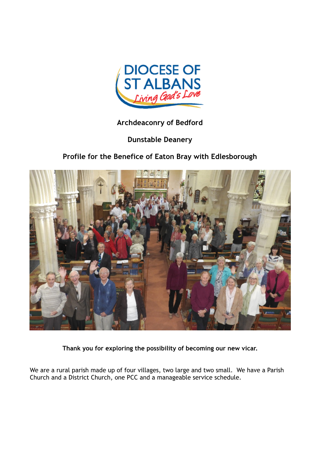 Archdeaconry of Bedford Dunstable Deanery Profile for the Benefice Of