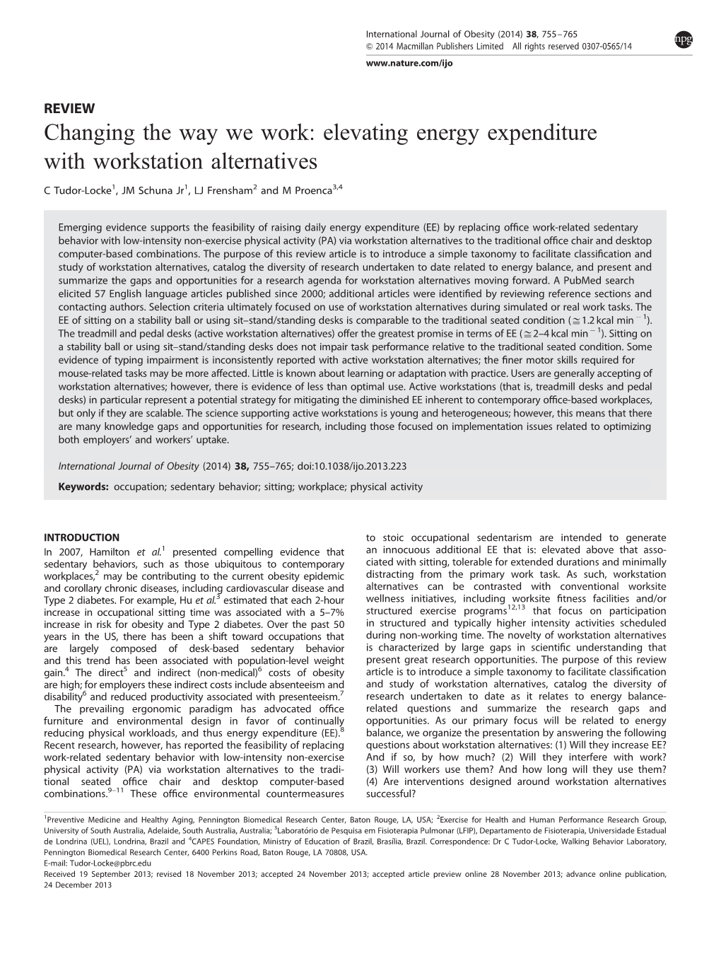 Elevating Energy Expenditure with Workstation Alternatives