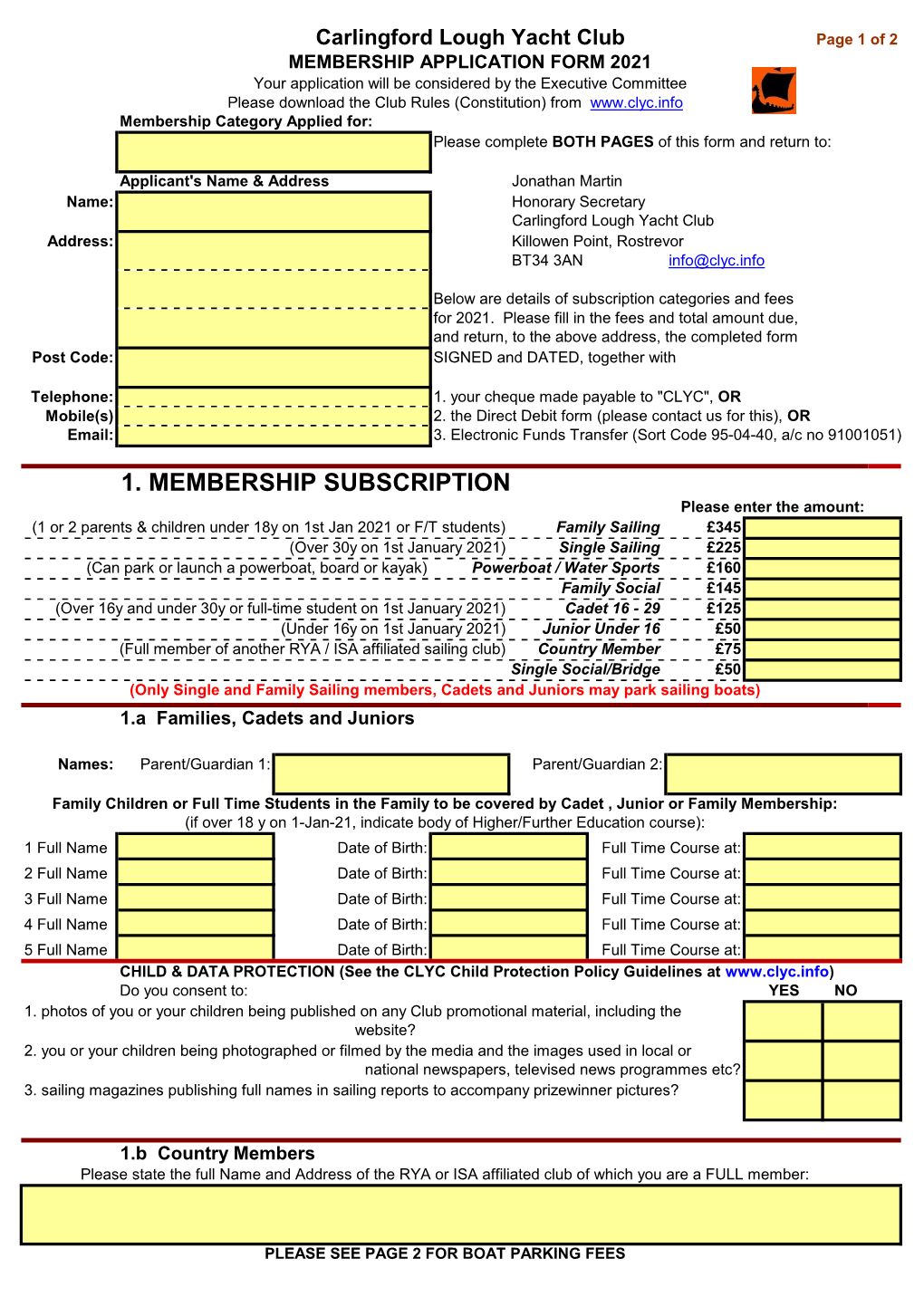 PRINTABLE Membership Application Form