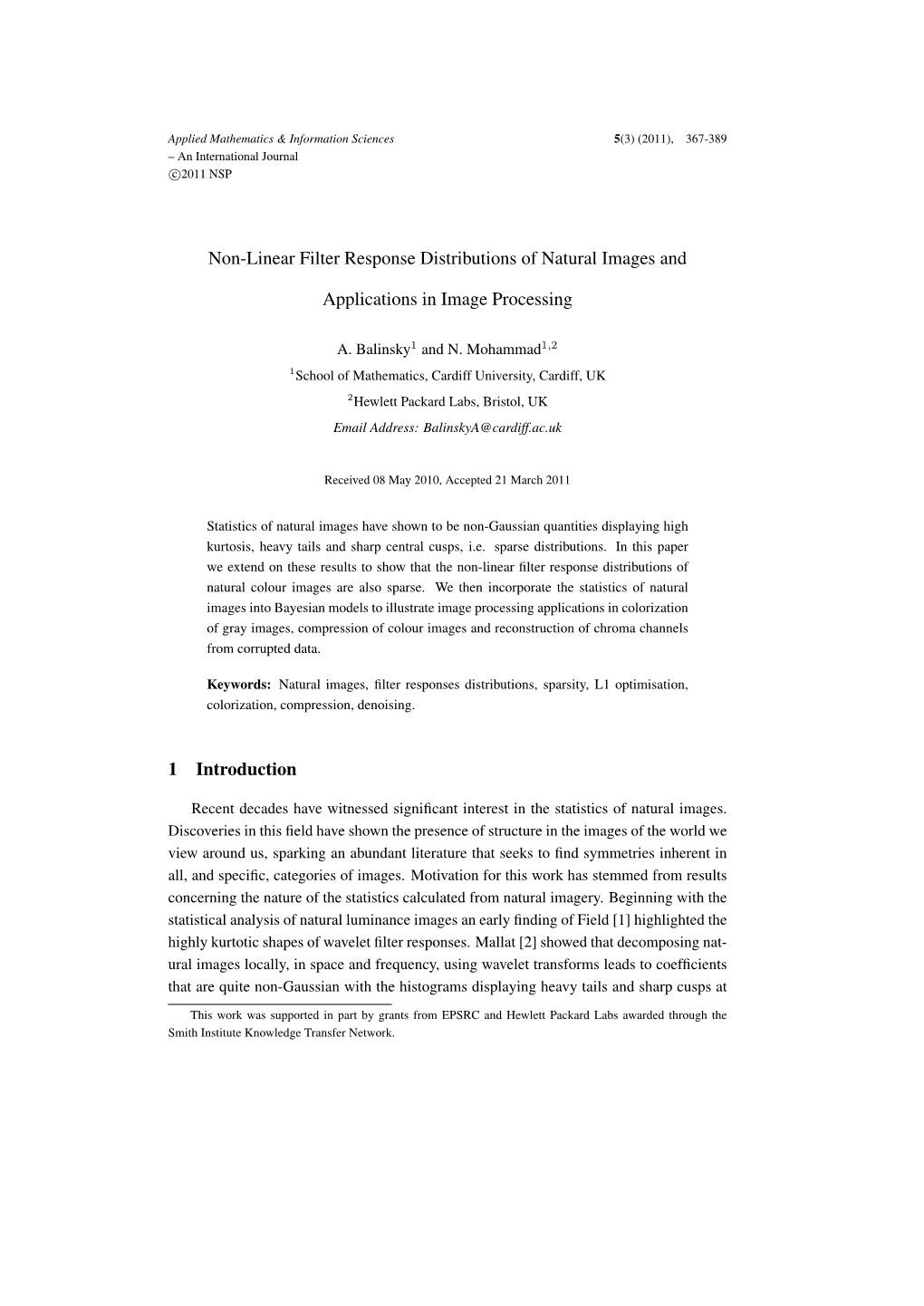 Non-Linear Filter Response Distributions of Natural Images And