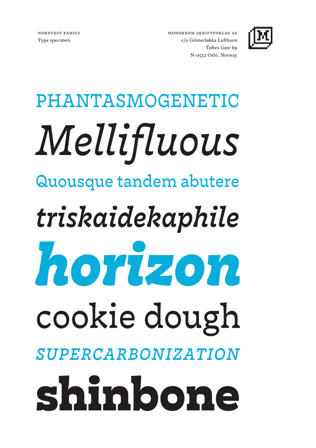 Triskaidekaphile Horizon Cookie Dough Supercarbonization Shinbone Nordvest Family Type Specimen Designer Nina Stössinger Released 2016 Version 2.001