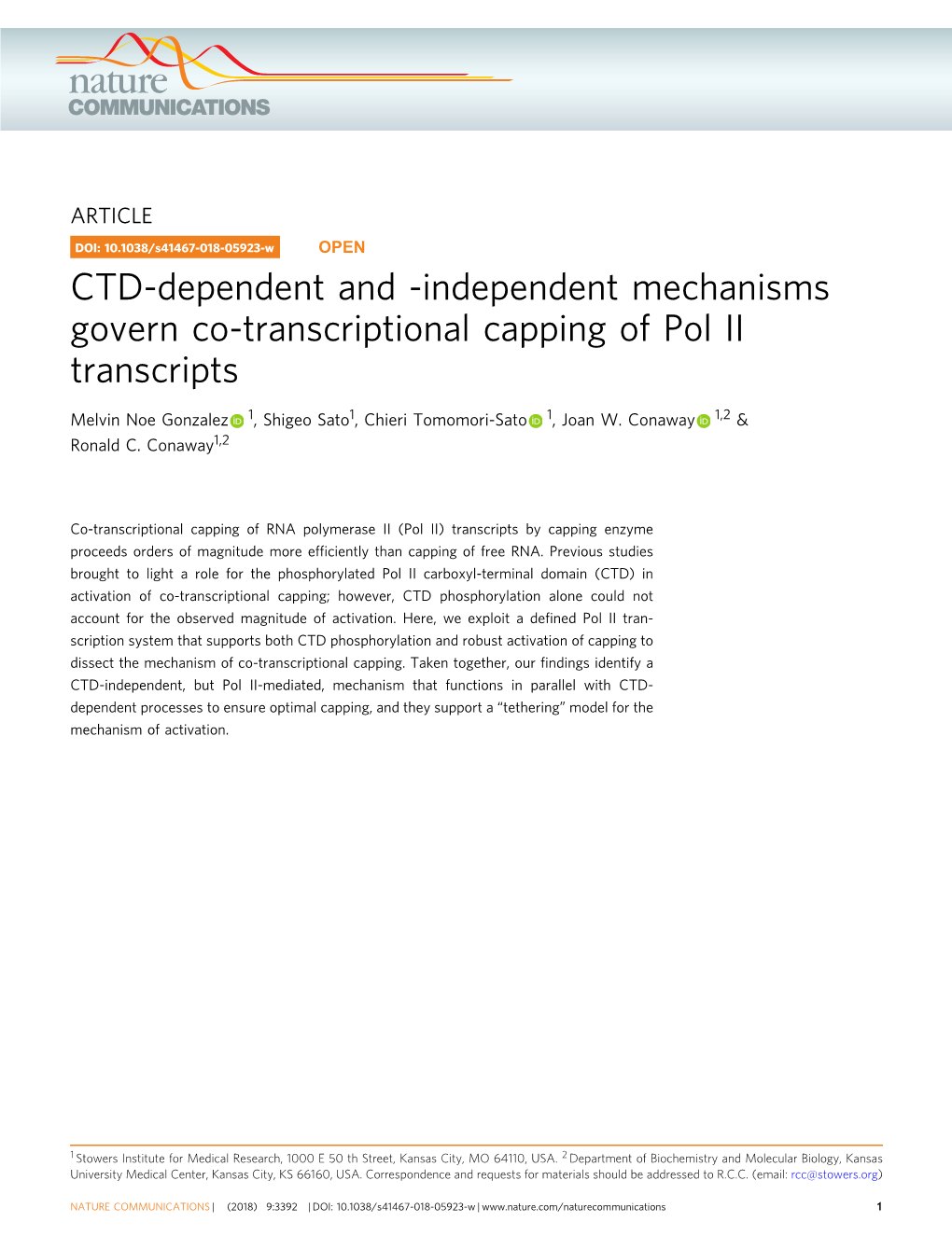 Independent Mechanisms Govern Co-Transcriptional Capping of Pol II Transcripts