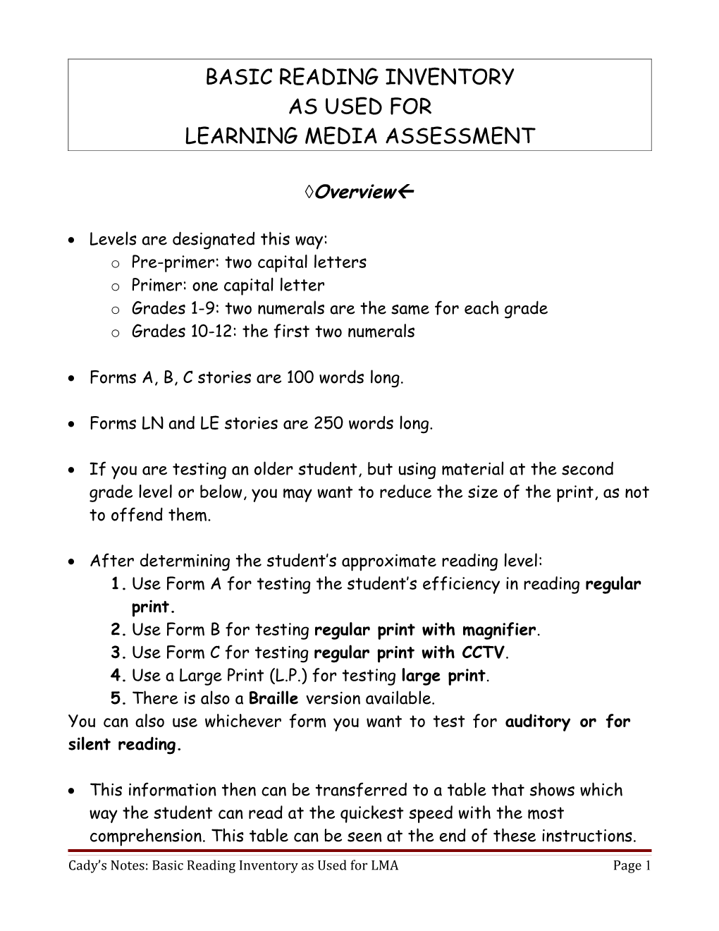 Basic Reading Inventory s1