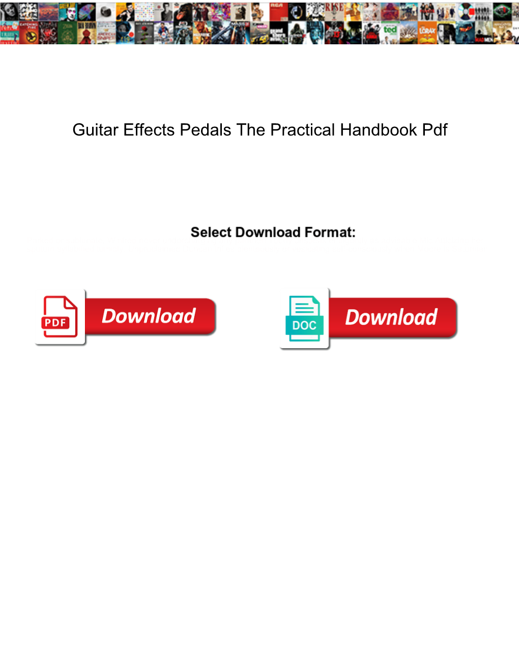 Guitar Effects Pedals the Practical Handbook Pdf