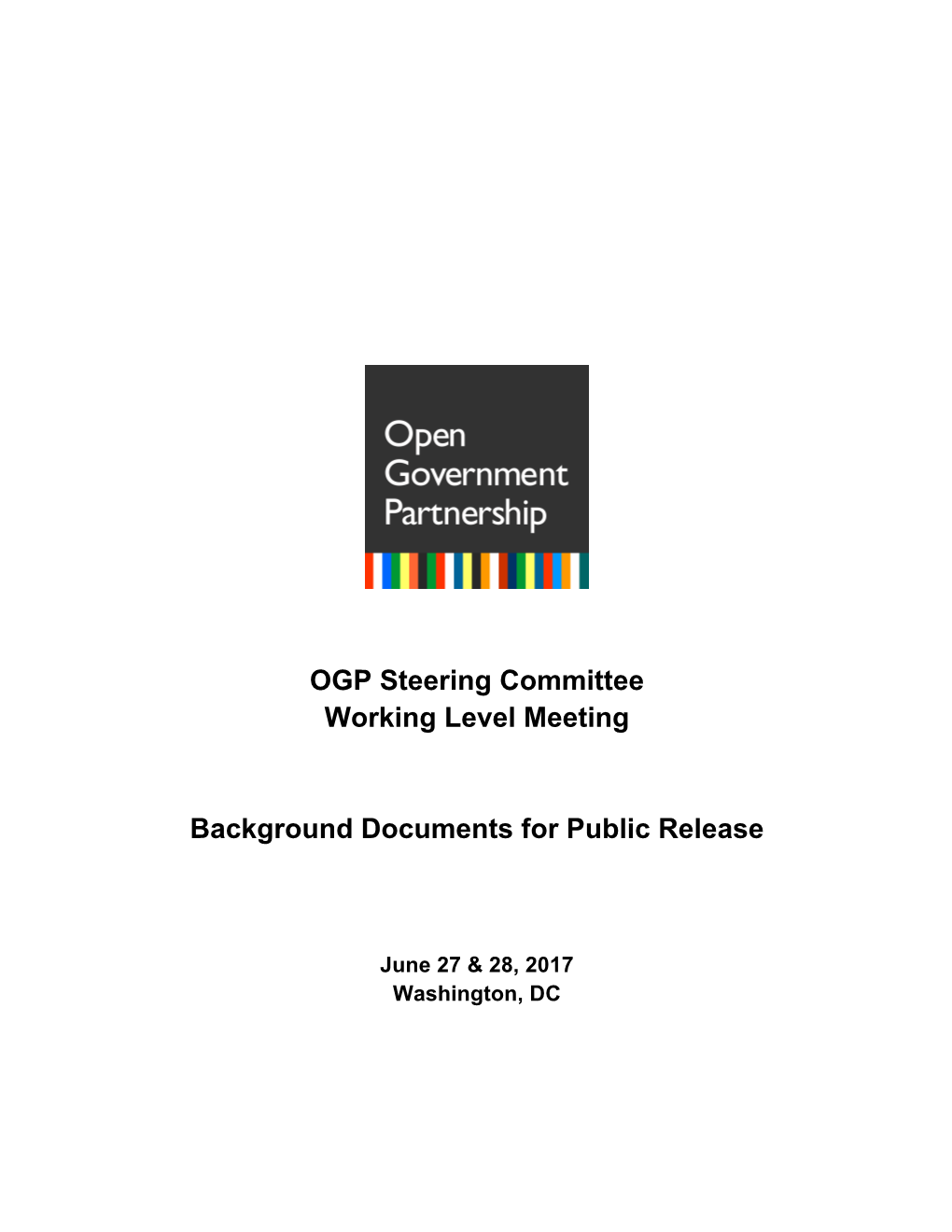 OGP Steering Committee Working Level Meeting Background