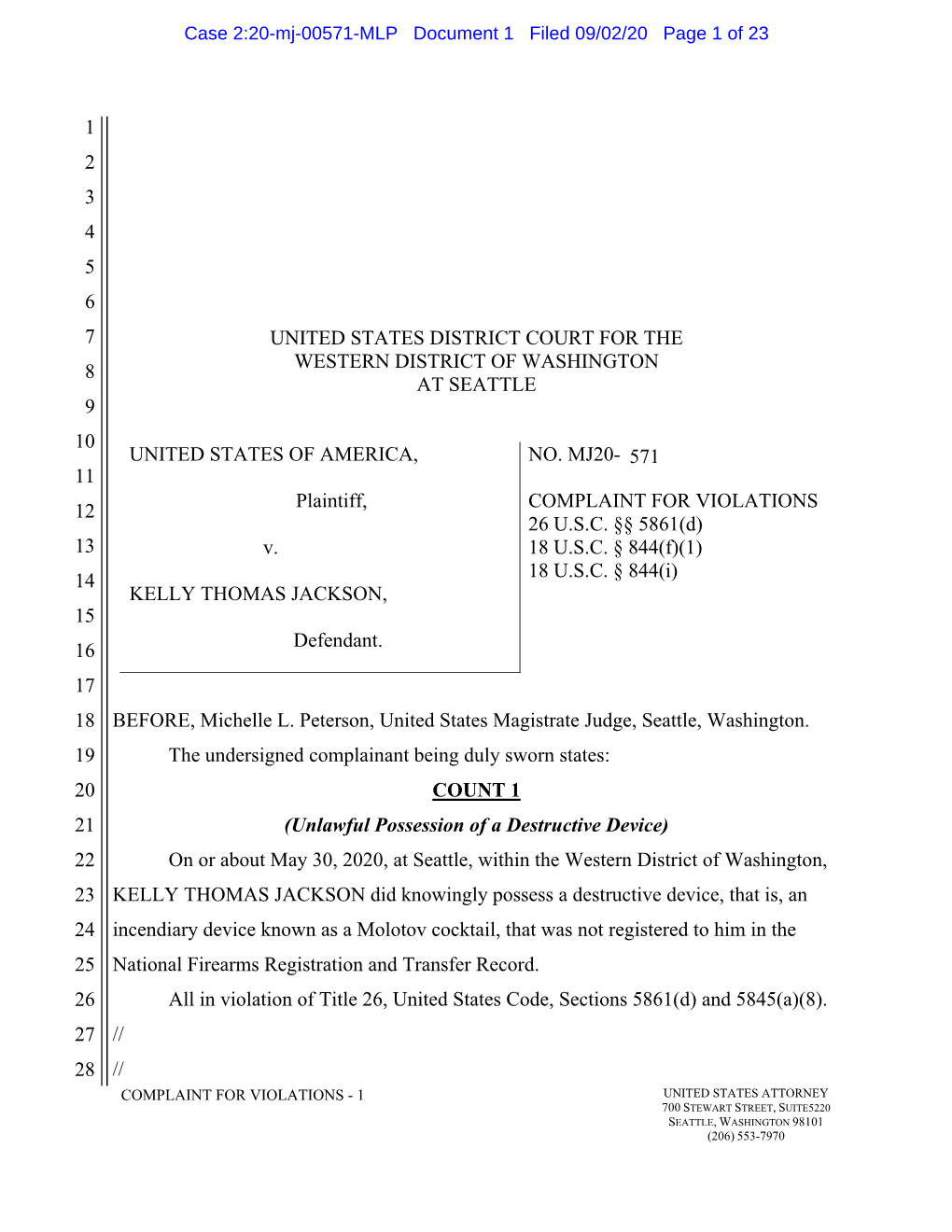 Case 2:20-Mj-00571-MLP Document 1 Filed 09/02/20 Page 1 of 23