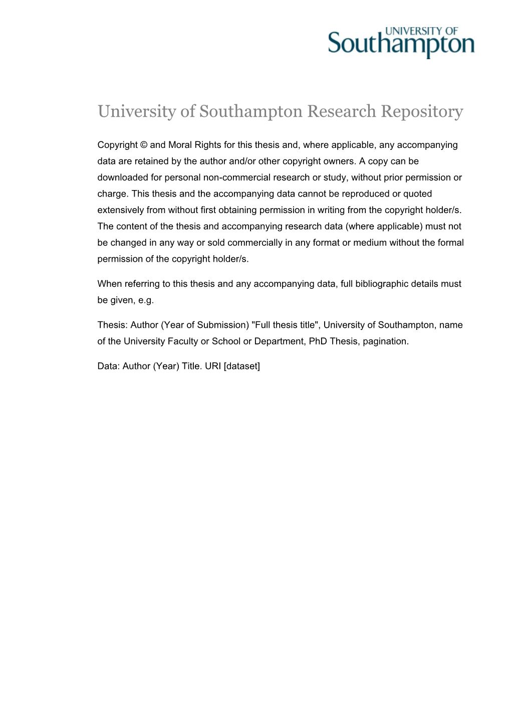 University of Southampton Research Repository