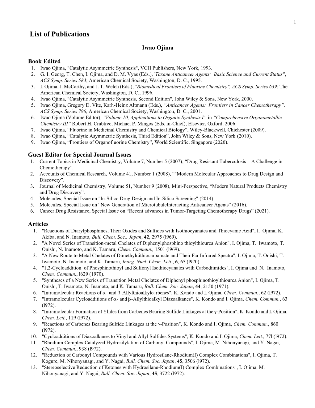 Publication List