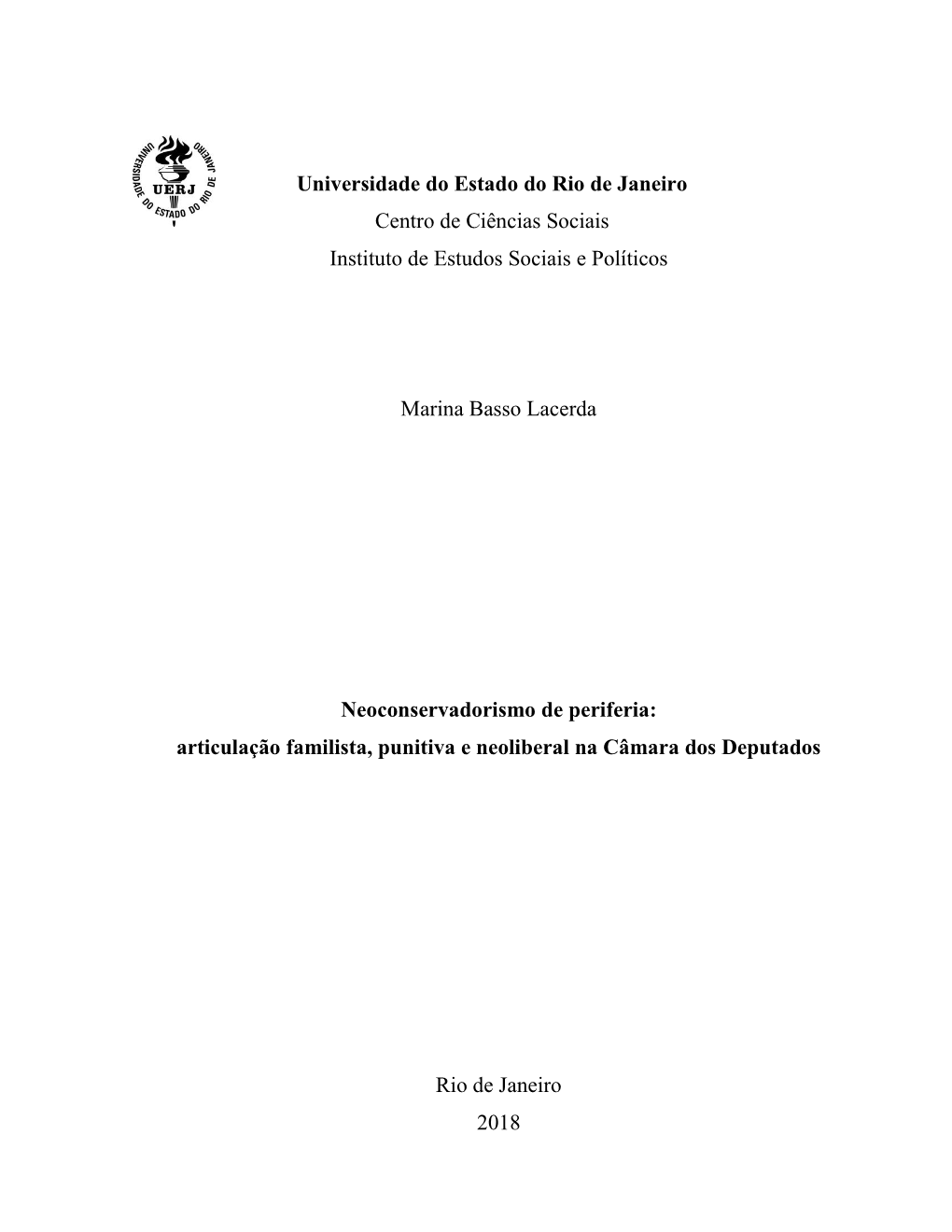 Universidade Do Estado Do Rio De Janeiro Centro De Ciências Sociais Instituto De Estudos Sociais E Políticos