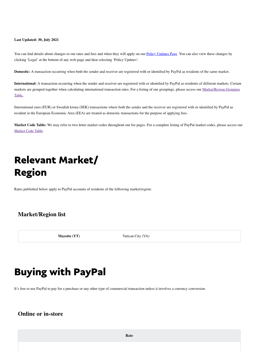 Relevant Market/ Region Buying with Paypal