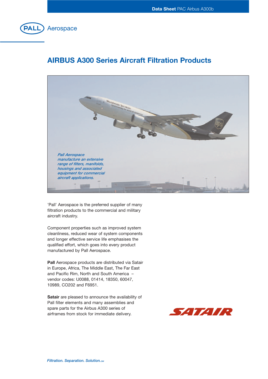 AIRBUS A300 Series Aircraft Filtration Products