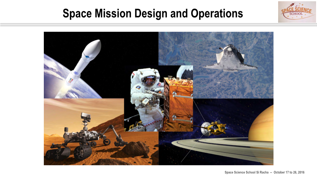 Space Mission Design and Operations