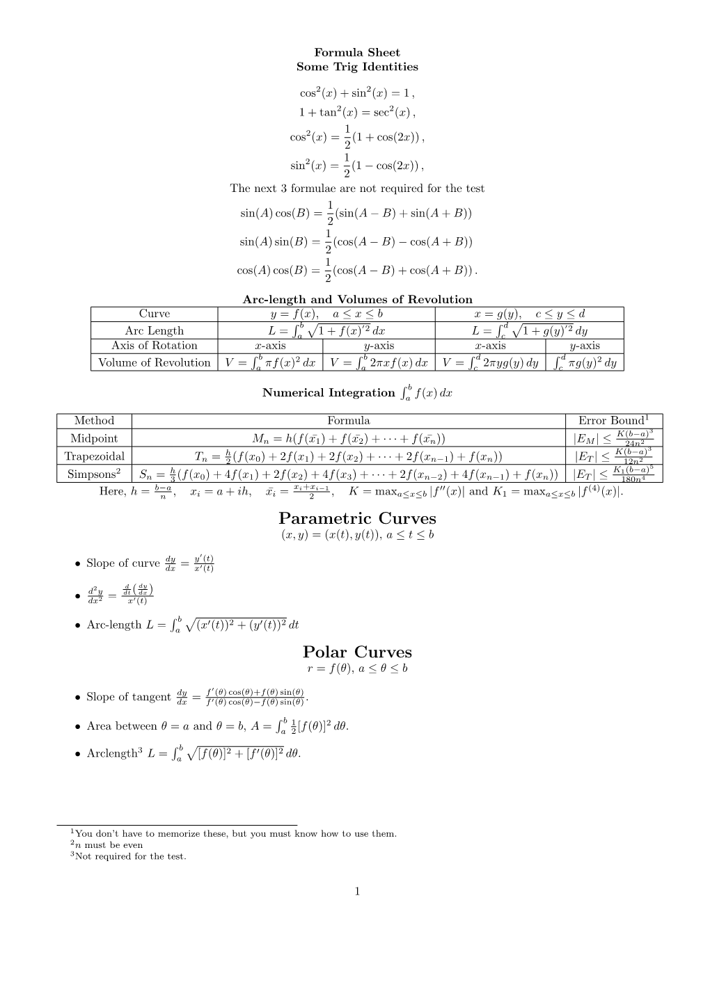 Parametric Curves Polar Curves