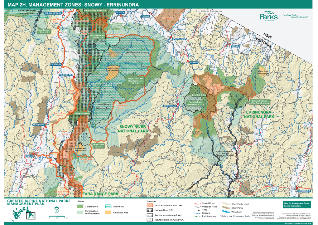 Map 2H. Management Zones: Snowy - Errinundra