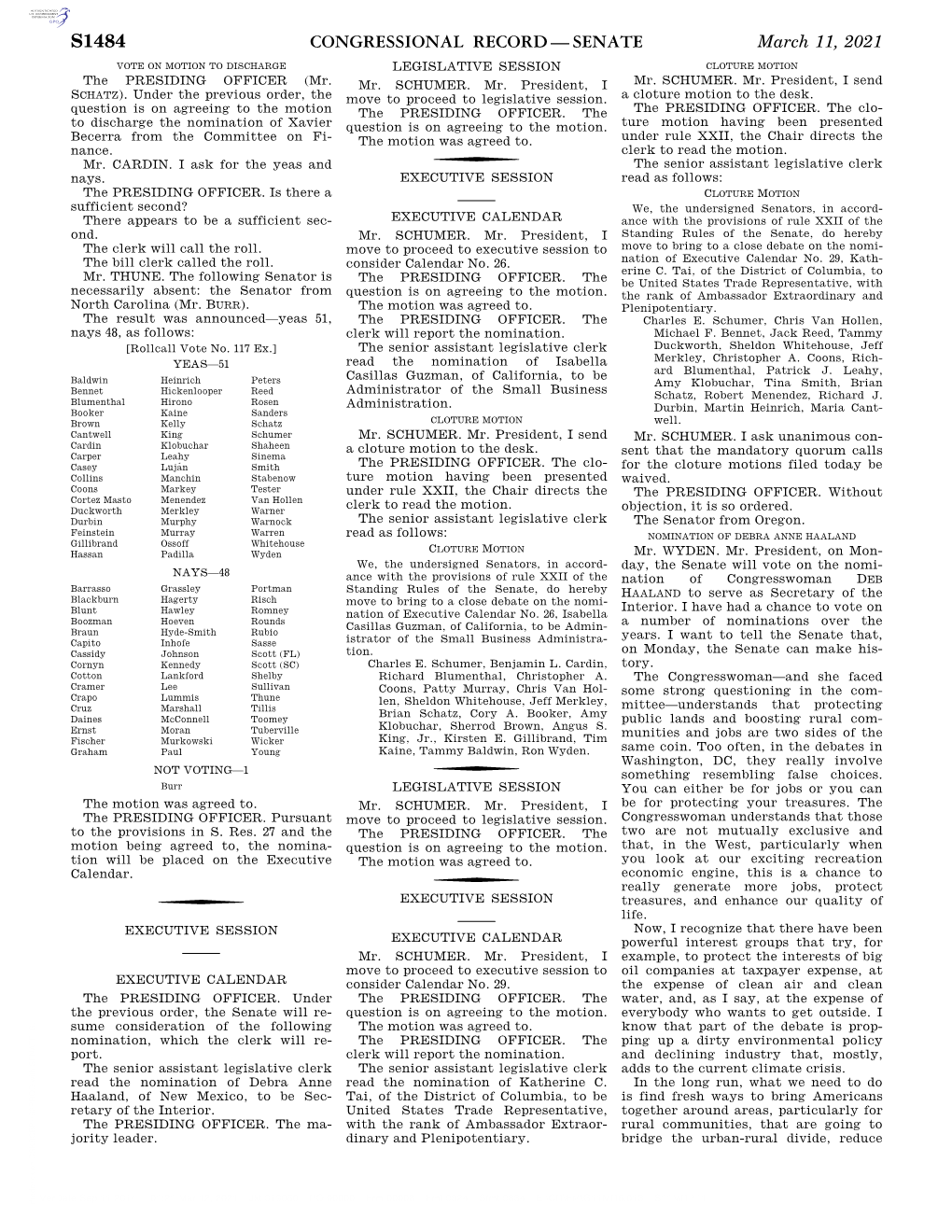 Congressional Record—Senate S1484