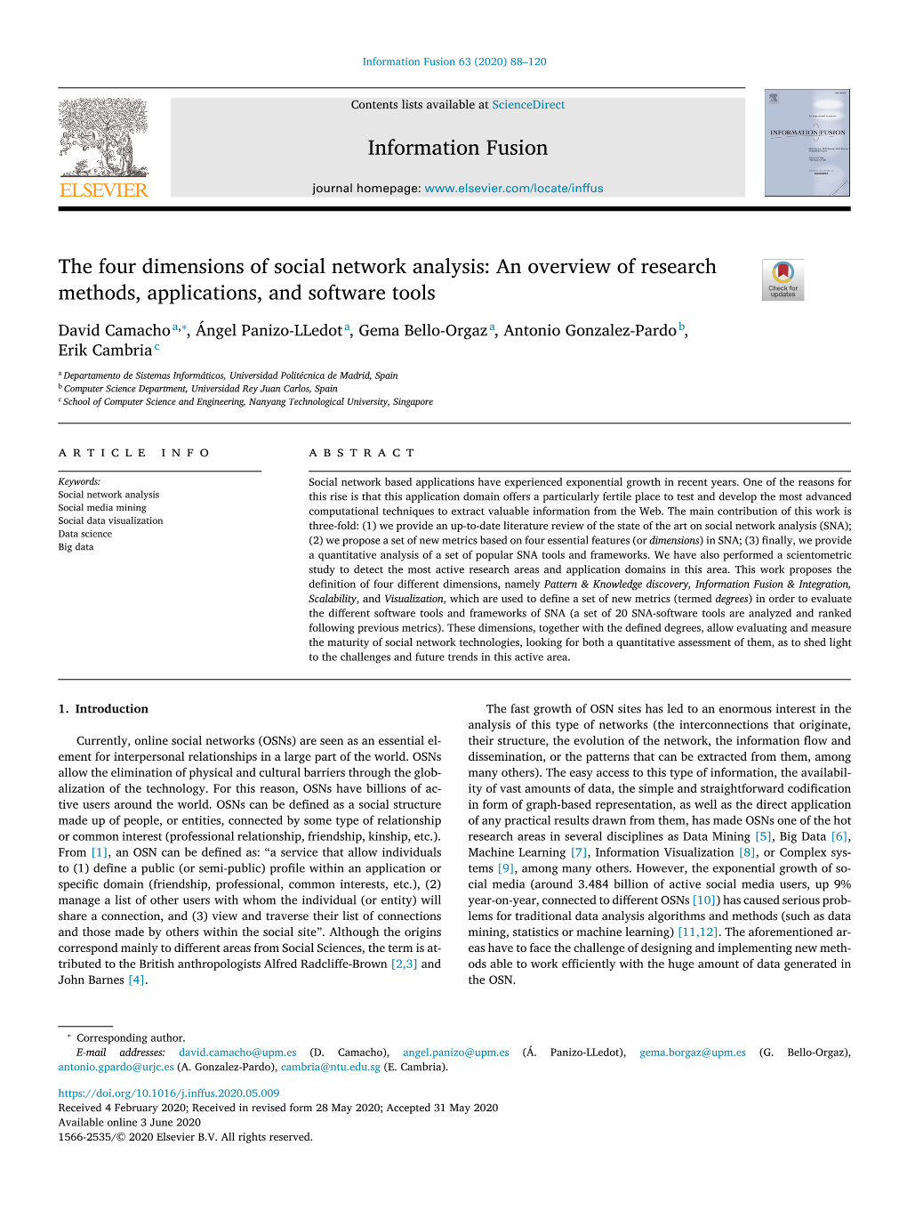 The Four Dimensions of Social Network Analysis: an Overview of Research Methods, Applications, and Software Tools