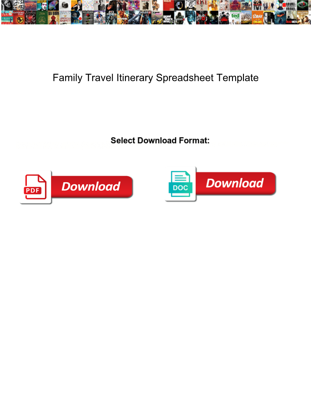 Family Travel Itinerary Spreadsheet Template