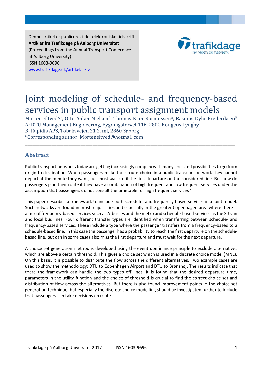 Joint Modeling of Schedule- and Frequency-Based Services in Public