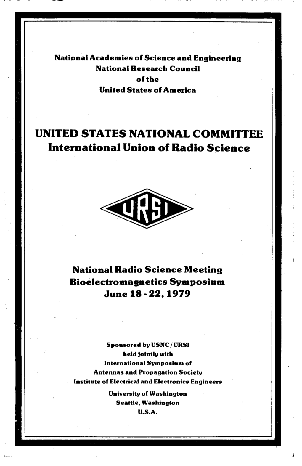 UNITED STATES NATIONAL COMMITTEE International Union of Radio Science