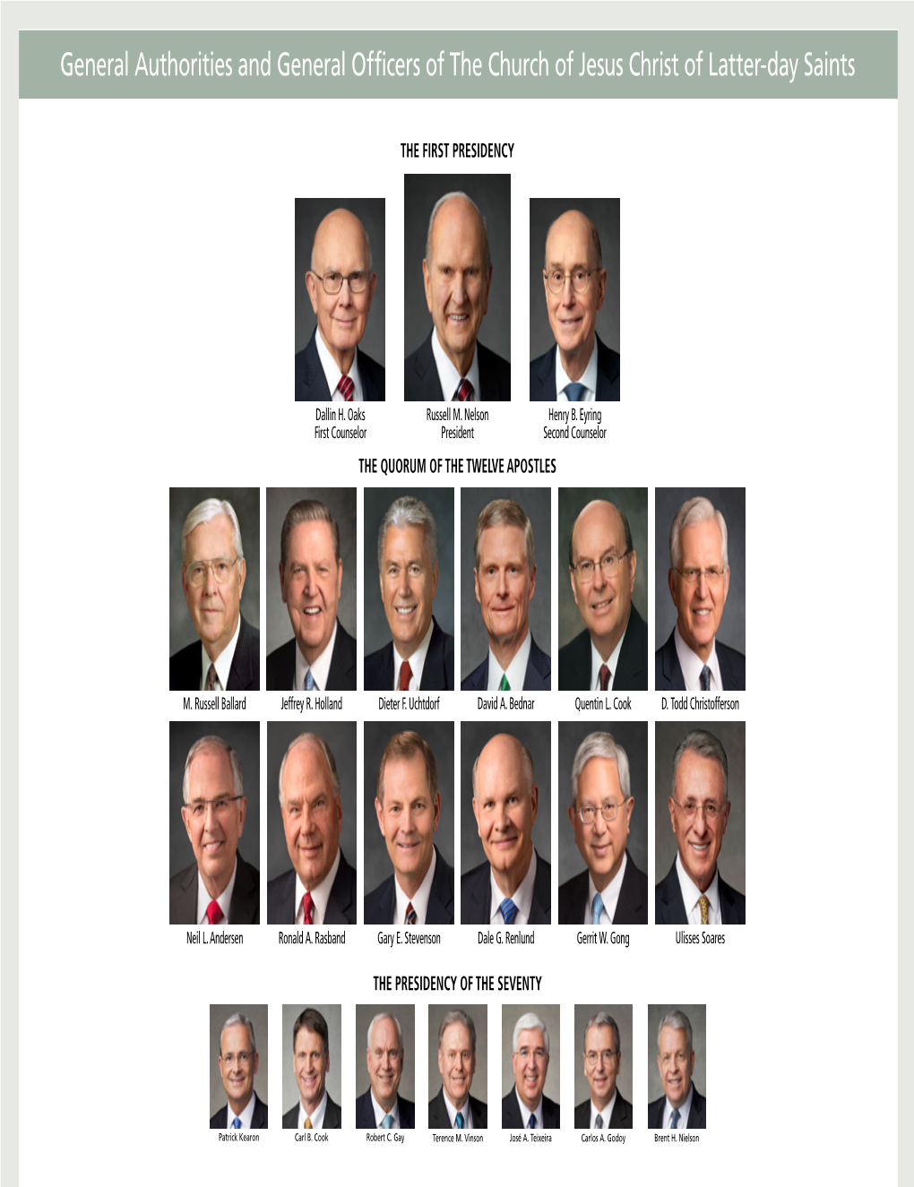 General Authorities and General Officers of the Church of Jesus Christ of Latter-Day Saints