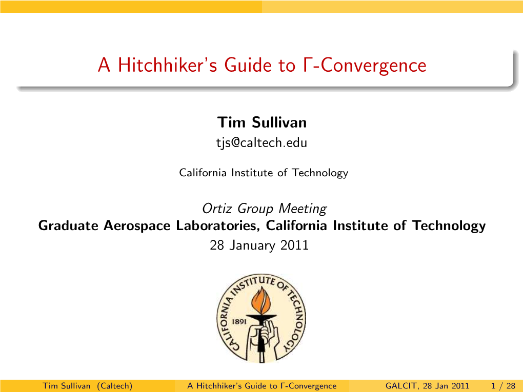 A Hitchhiker's Guide to Γ-Convergence